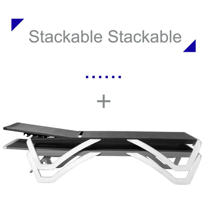 Chaise longue de patio inclinable et réglable Kozyard Alan, pieds entièrement plats en aluminium et résine de polypropylène