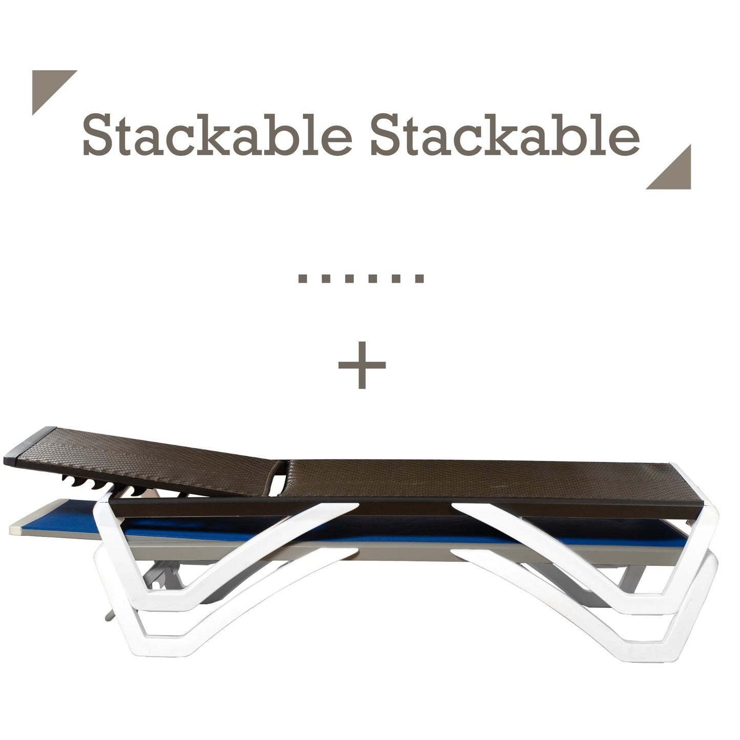 Chaise longue de patio inclinable et réglable Kozyard Alan, pieds entièrement plats en aluminium et résine de polypropylène