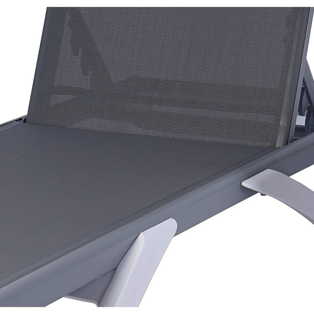 Chaise longue de patio inclinable et réglable Kozyard Alan, pieds entièrement plats en aluminium et résine de polypropylène