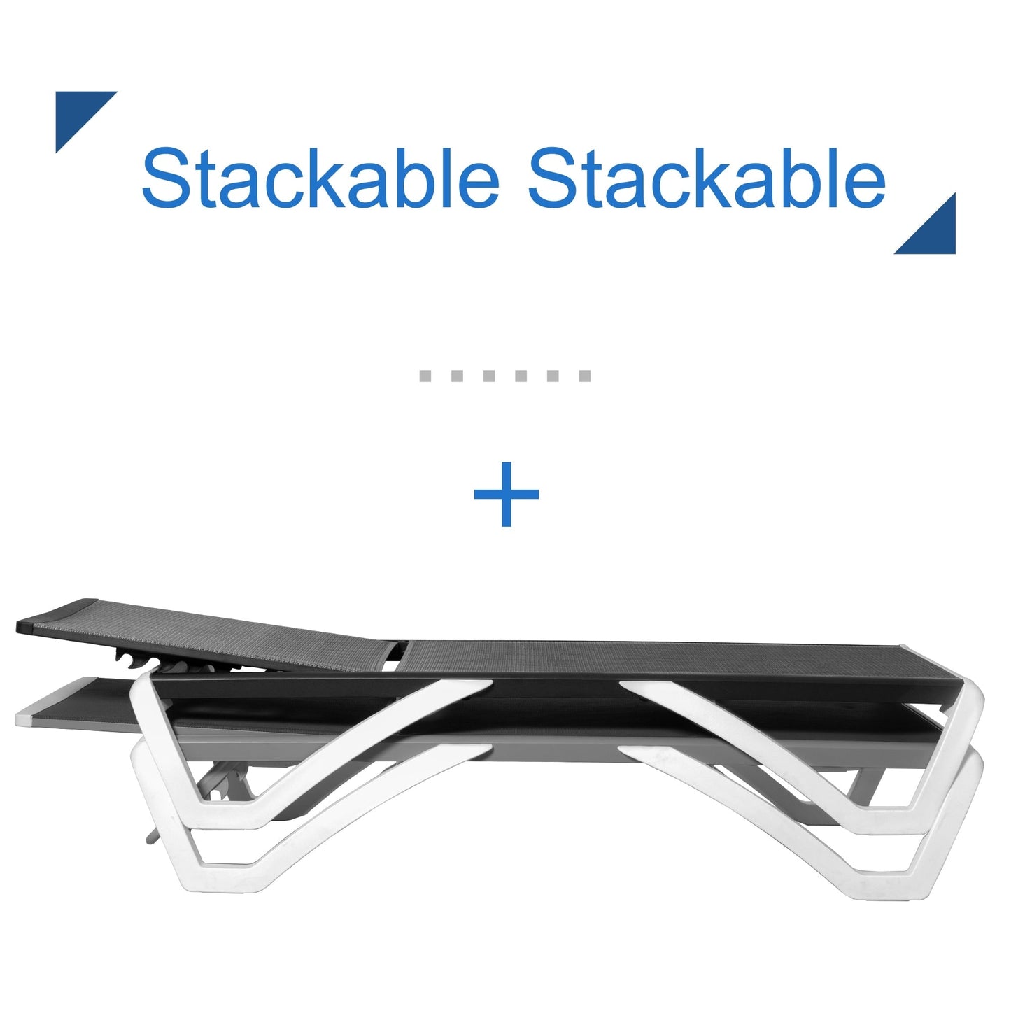 Chaise longue de patio inclinable et réglable Kozyard Alan, pieds entièrement plats en aluminium et résine de polypropylène