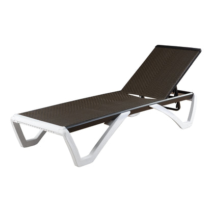 Chaise longue de patio inclinable et réglable Kozyard Alan, pieds entièrement plats en aluminium et résine de polypropylène