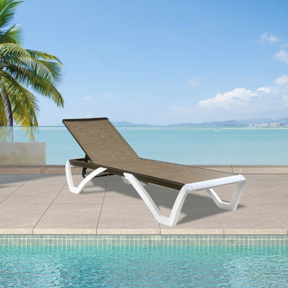 Chaise longue de patio inclinable et réglable Kozyard Alan, pieds entièrement plats en aluminium et résine de polypropylène