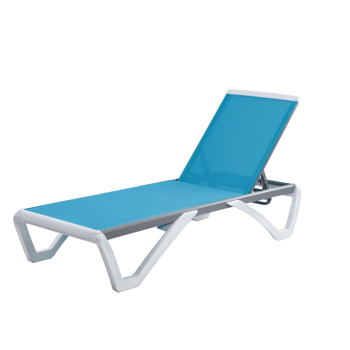 Chaise longue de patio inclinable et réglable Kozyard Alan, pieds entièrement plats en aluminium et résine de polypropylène