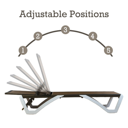 Chaise longue de patio inclinable et réglable Kozyard Alan, pieds entièrement plats en aluminium et résine de polypropylène