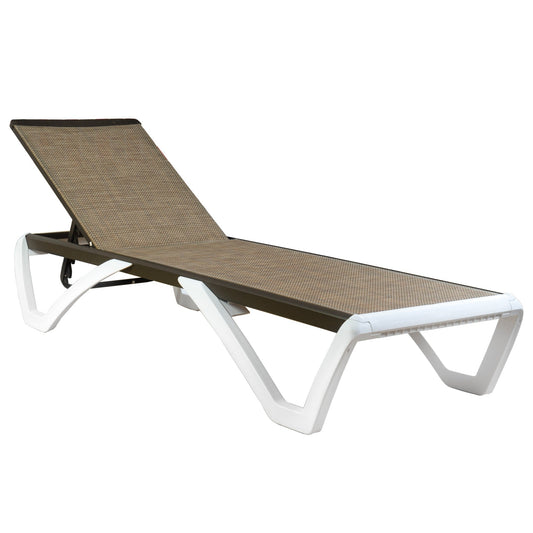 Chaise longue de patio inclinable et réglable Kozyard Alan, pieds entièrement plats en aluminium et résine de polypropylène