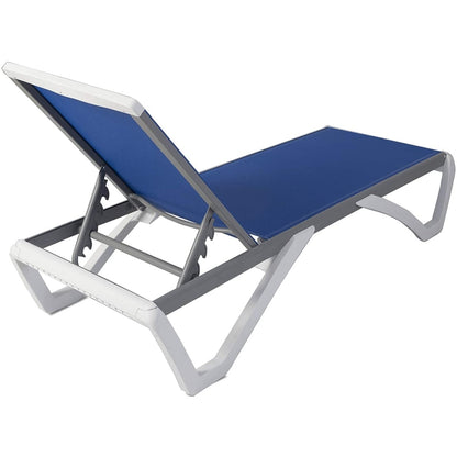 Chaise longue de patio inclinable et réglable Kozyard Alan, pieds entièrement plats en aluminium et résine de polypropylène