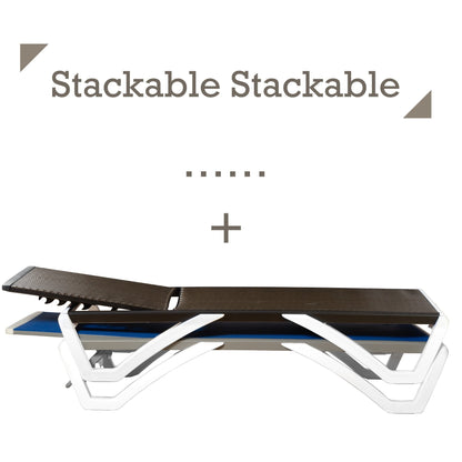 Chaise longue de patio inclinable et réglable Kozyard Alan, pieds entièrement plats en aluminium et résine de polypropylène