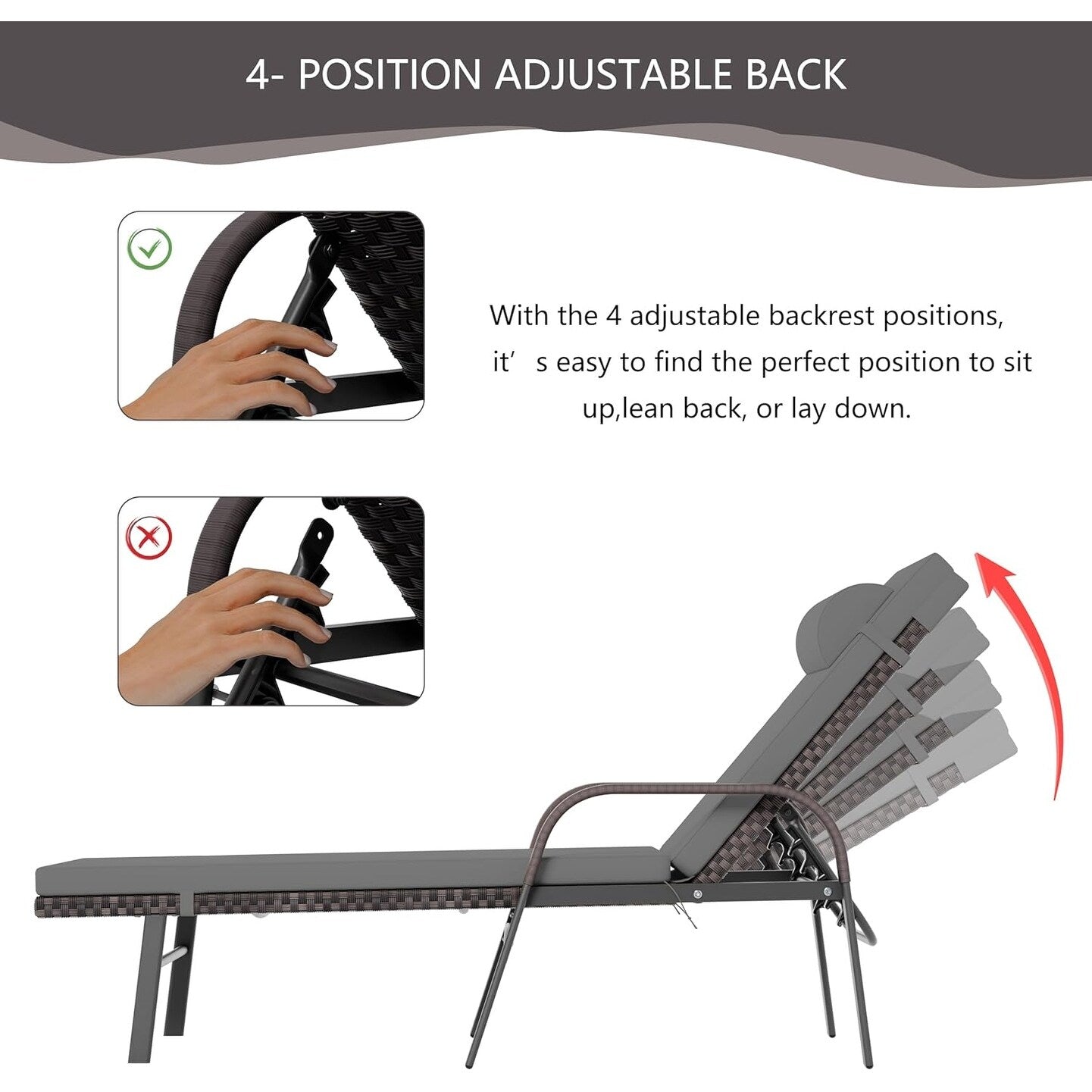 Ensemble de chaises longues d'extérieur 3 pièces Kullavik