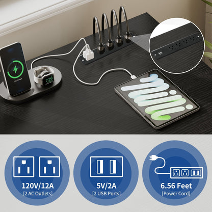 Bureau d'angle gaming Moasis en forme de L, 150 cm (59 pouces), avec support pour écran