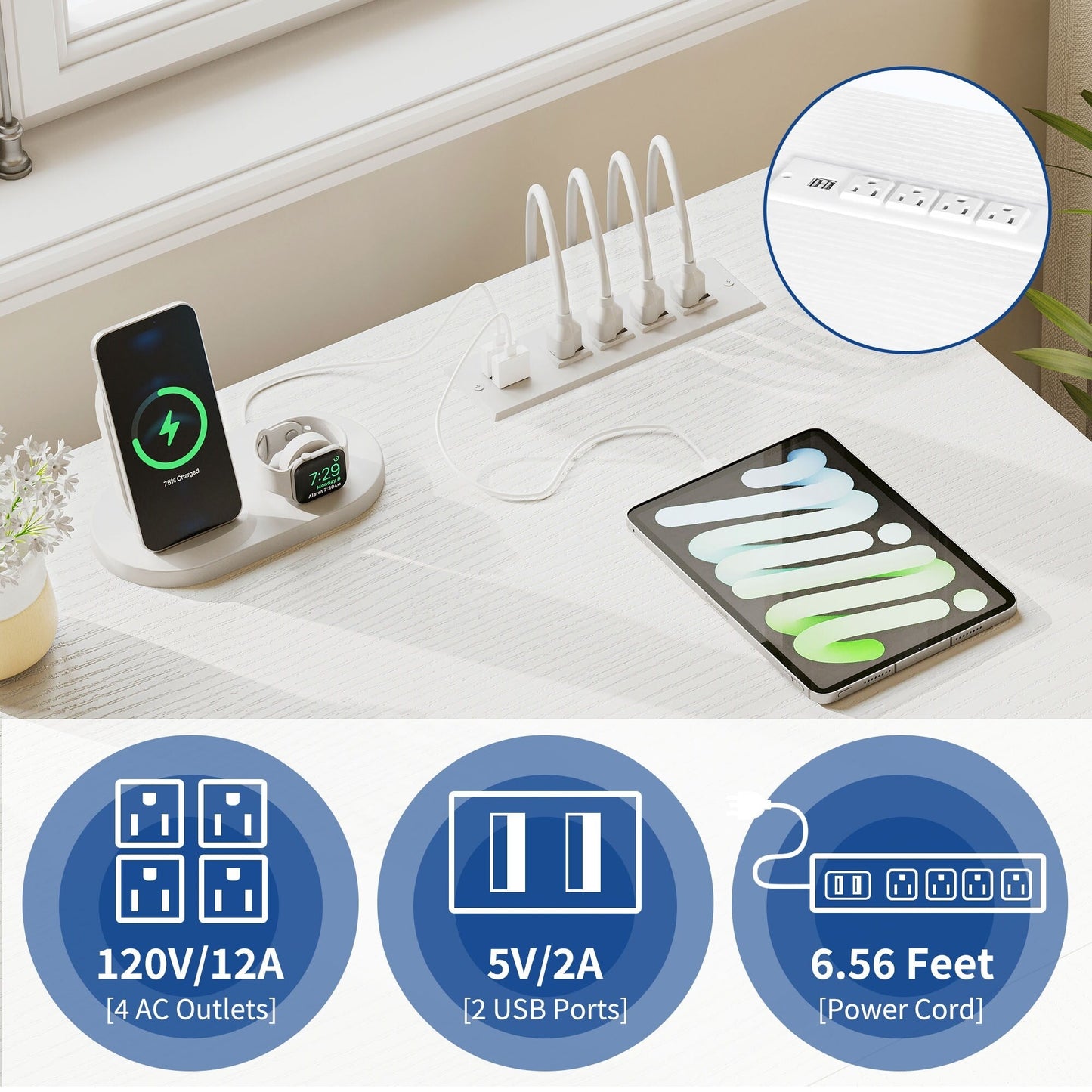 Bureau d'angle gaming Moasis en forme de L, 150 cm (59 pouces), avec support pour écran