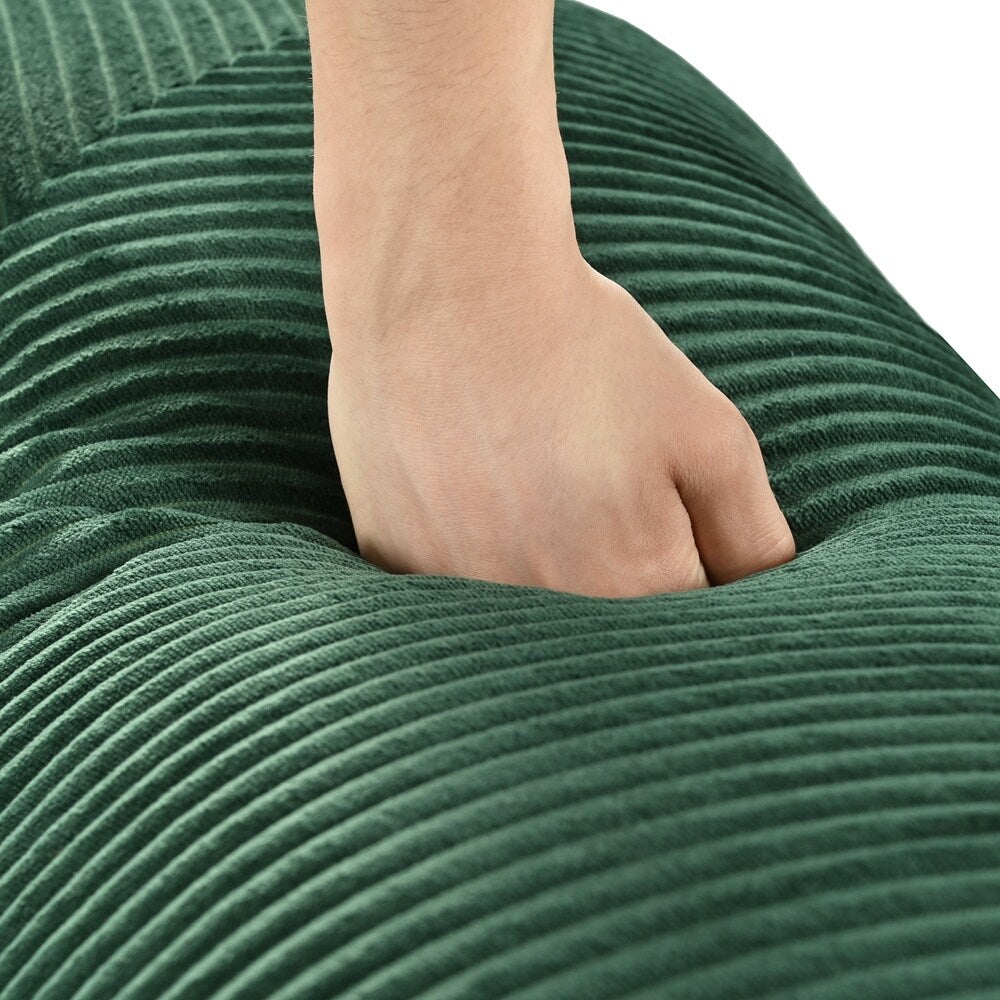 Canapé-lit modulaire en L en tissu velours côtelé