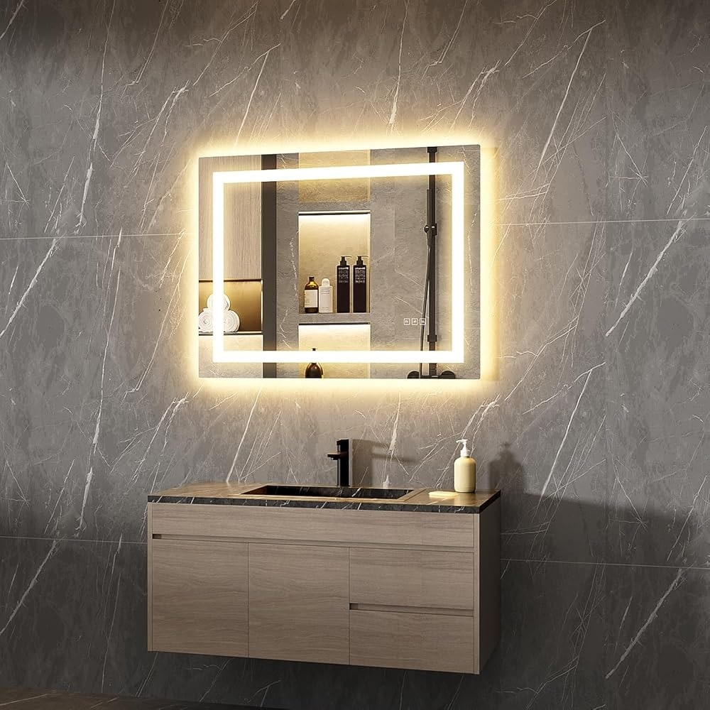 Miroir de salle de bain rétroéclairé par LED