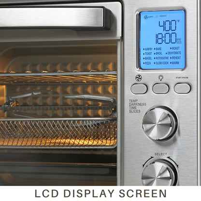 Four grille-pain de comptoir LNC 12-en-1, grande capacité (34 pintes), avec rôtissoire à convection et friteuse à air chaud - 19,5 po L x 15 po l x 12,5 po H