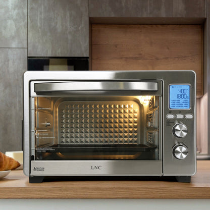 Four grille-pain de comptoir LNC 12-en-1, grande capacité (34 pintes), avec rôtissoire à convection et friteuse à air chaud - 19,5 po L x 15 po l x 12,5 po H