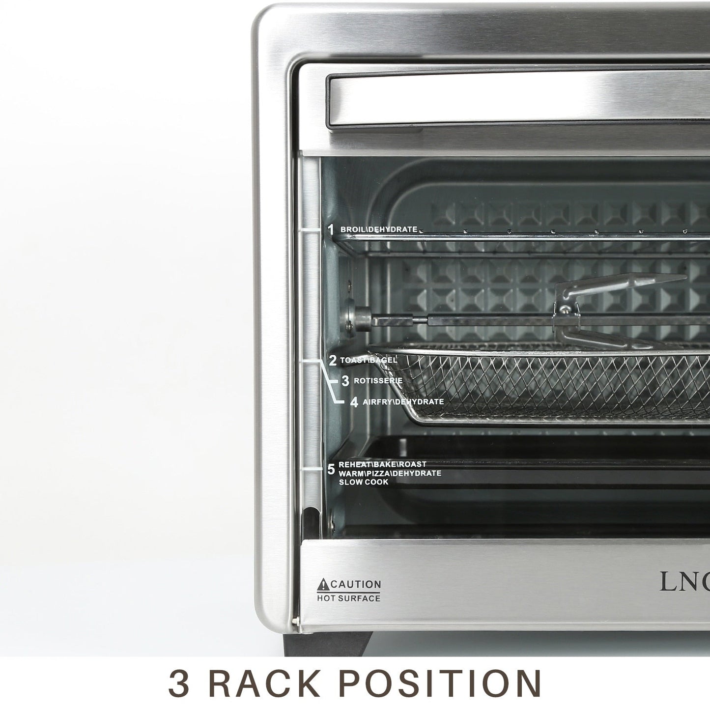 Four grille-pain de comptoir LNC 12-en-1, grande capacité (34 pintes), avec rôtissoire à convection et friteuse à air chaud - 19,5 po L x 15 po l x 12,5 po H