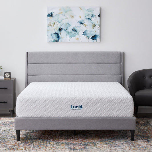 Matelas Lucid 12 pouces ferme en mousse à mémoire de forme et gel