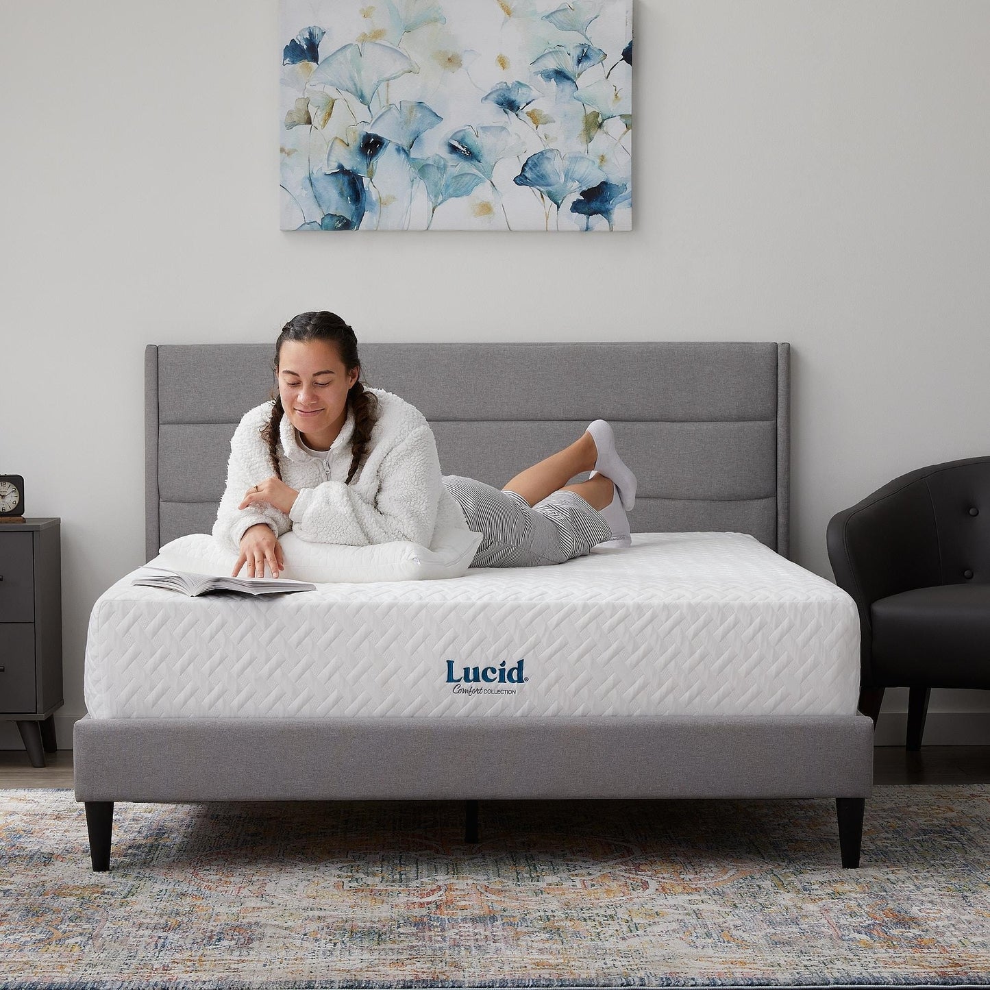 Matelas Lucid 12 pouces ferme en mousse à mémoire de forme et gel