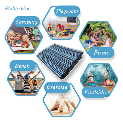 Tapis d'intérieur/extérieur à rayures de plage Lalune