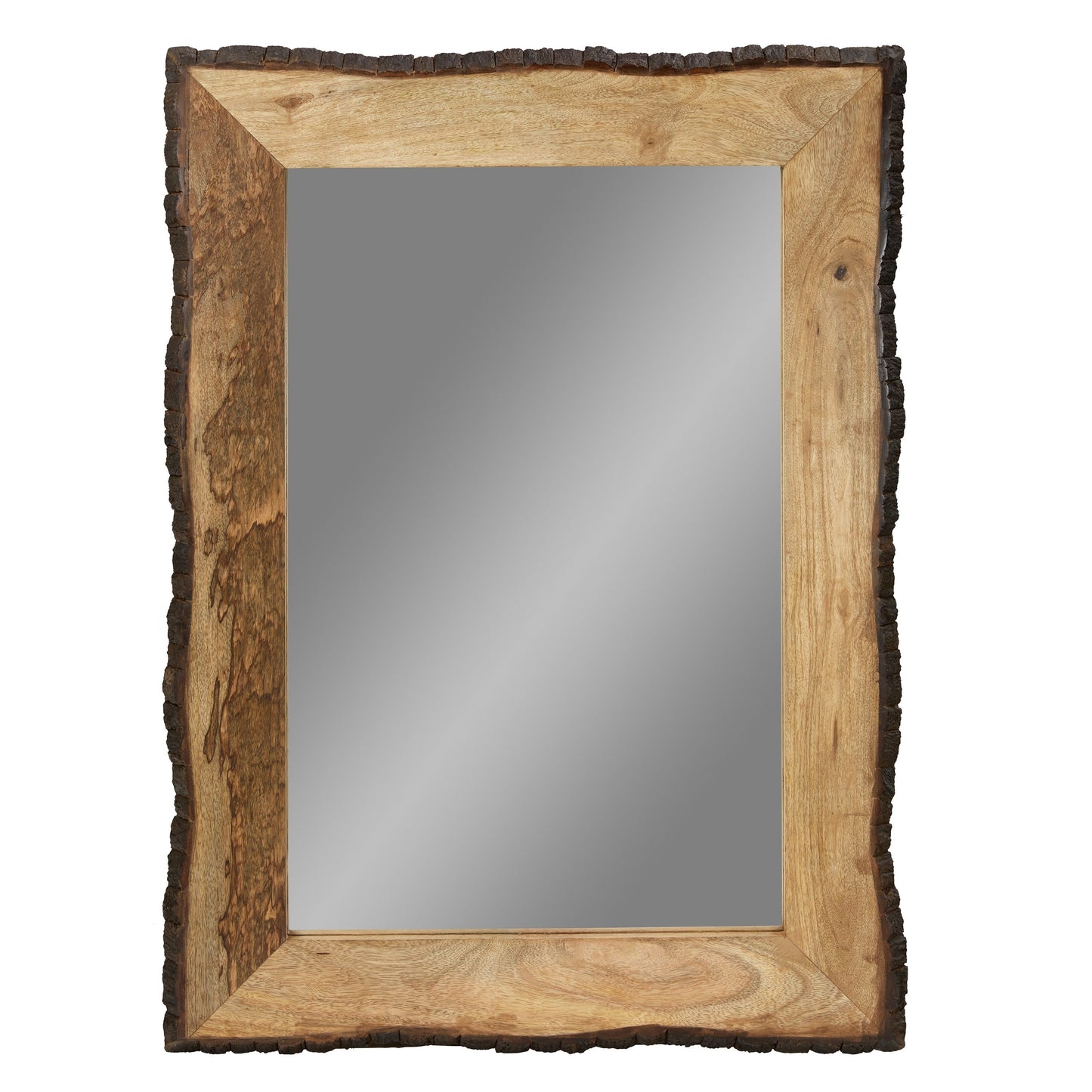 Miroir mural rectangulaire Lamont River of Goods en bois et verre brun et beige - 39 x 1,25 x 28
