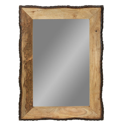 Miroir mural rectangulaire Lamont River of Goods en bois et verre brun et beige - 39 x 1,25 x 28