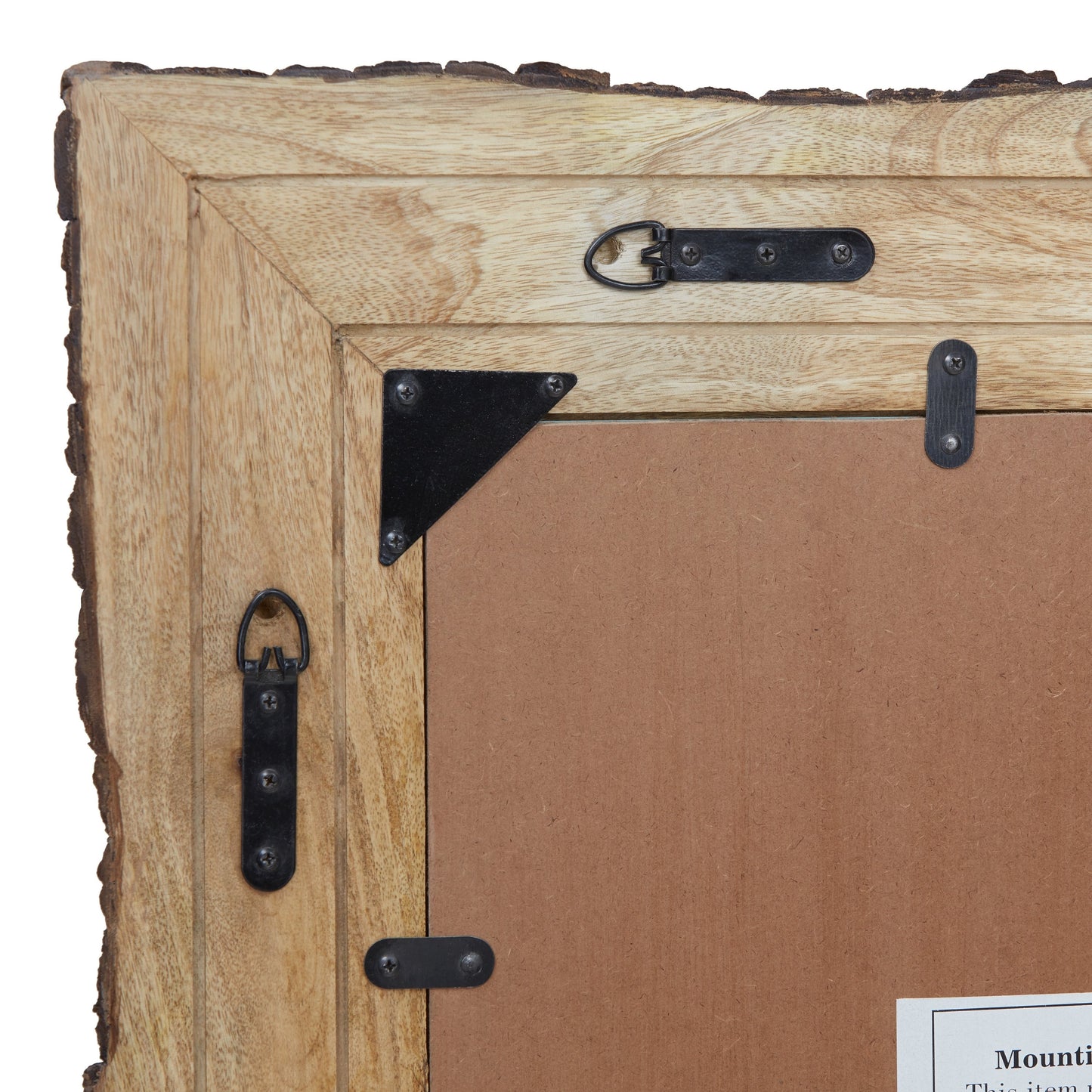 Miroir mural rectangulaire Lamont River of Goods en bois et verre brun et beige - 39 x 1,25 x 28