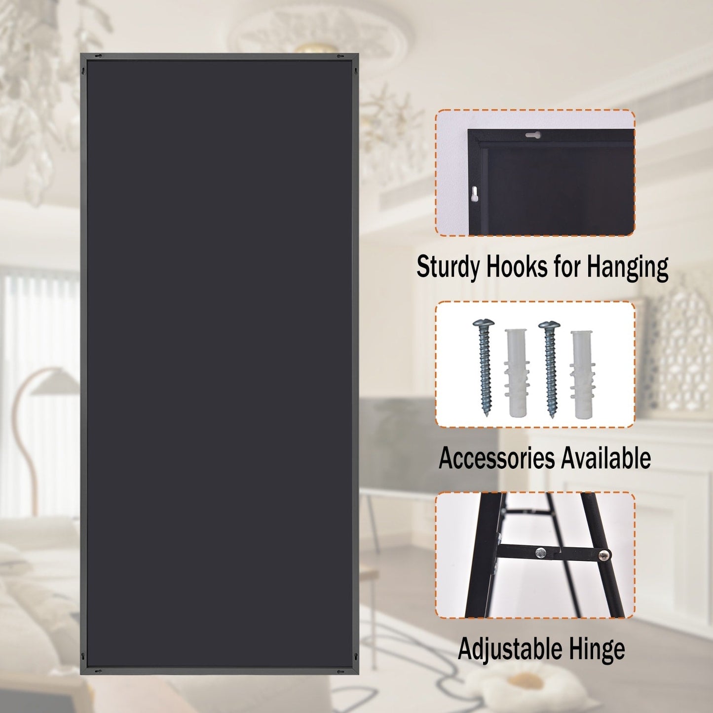 Grand miroir sur pied pleine longueur, décoration murale à suspendre