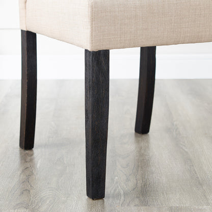 Chaises de salle à manger capitonnées en bois massif Leviton de Roundhill Furniture (ensemble de 2)