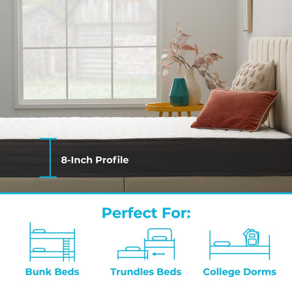 Matelas hybride Linenspa 8 po en mousse à mémoire de forme ferme et gel