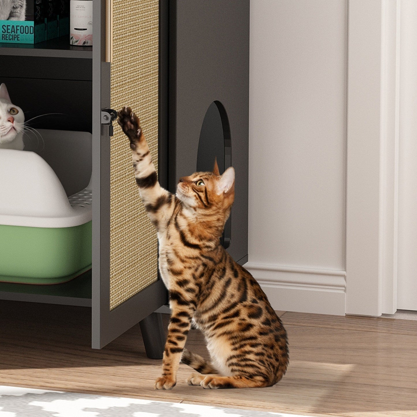 Bac à litière pour chat, meuble pour litière, table d'appoint, canapé, table