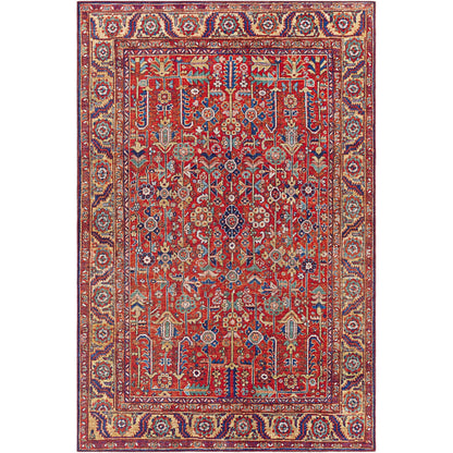 Tapis Livabliss Iris à motif floral et botanique traditionnel revisité