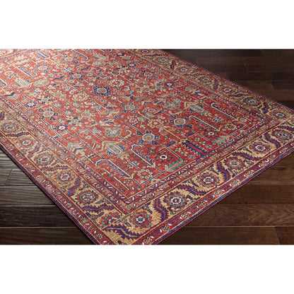 Tapis Livabliss Iris à motif floral et botanique traditionnel revisité