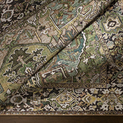 Tapis de sol Livabliss Iris à médaillon traditionnel revisité