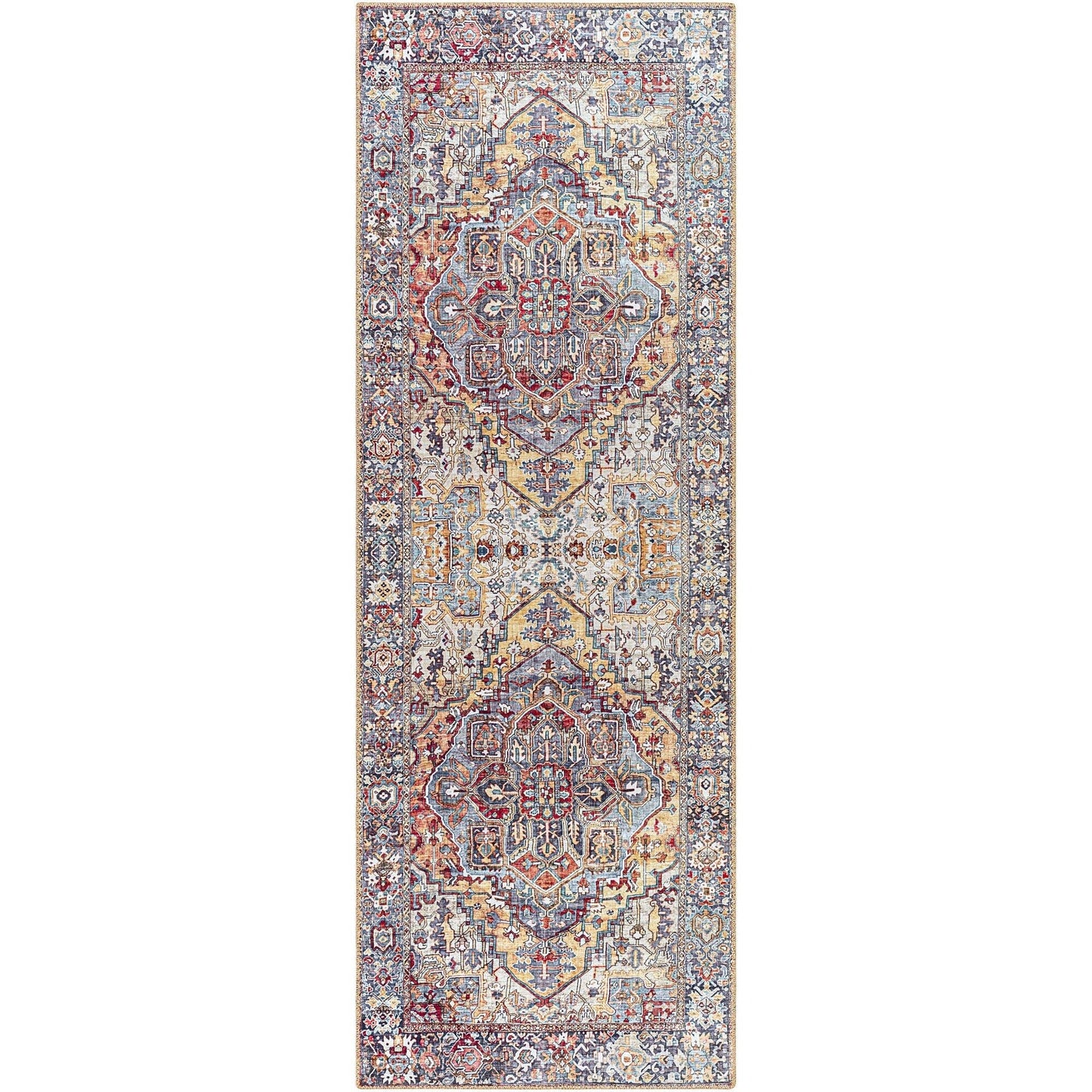 Tapis de sol Livabliss Iris à médaillon traditionnel revisité