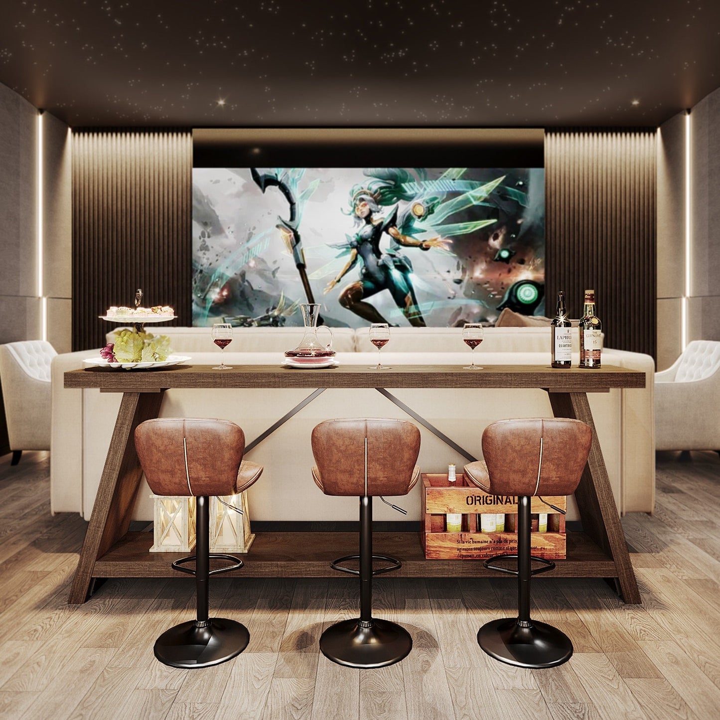 Table console en bois rustique de 70,9 pouces de long avec étagère de rangement