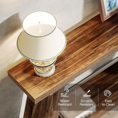Table console en bois rustique de 70,9 pouces de long avec étagère de rangement