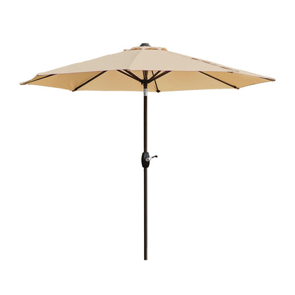 Parasol de terrasse Lopes de 2,74 m (9 pi) avec pied et support lestés finition bronze inclus
