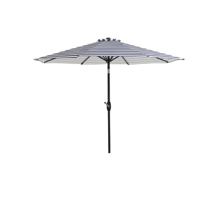 Parasol de terrasse Lopes de 2,74 m (9 pi) avec pied et support lestés finition bronze inclus