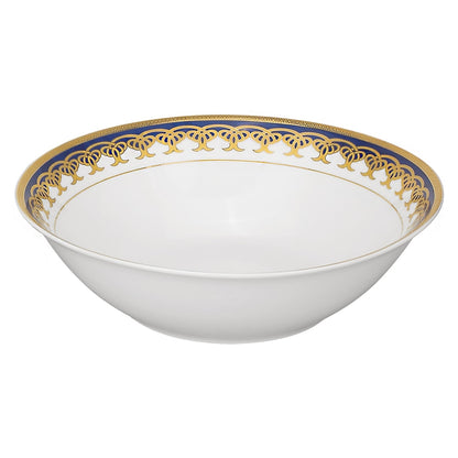 Service de table en porcelaine 57 pièces Lorren Home Trends, accents or et bleu