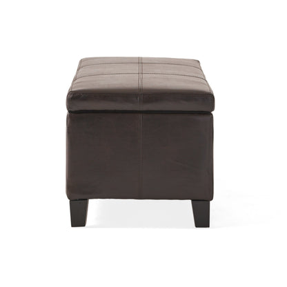 Banc de rangement Lucinda en similicuir de Christopher Knight Home - 51,25 cm L x 17,50 cm l x 16,25 cm H