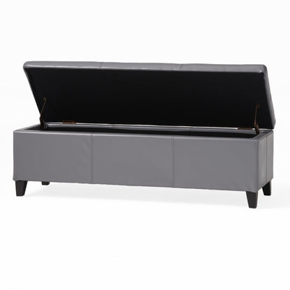 Banc de rangement Lucinda en similicuir de Christopher Knight Home - 51,25 cm L x 17,50 cm l x 16,25 cm H