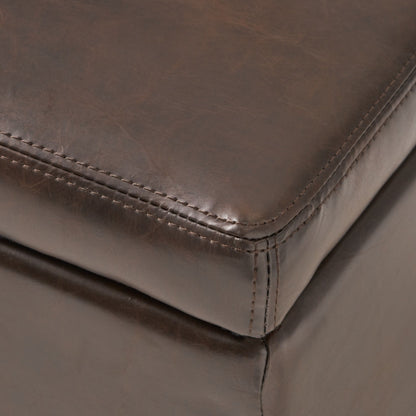 Banc de rangement Lucinda en similicuir de Christopher Knight Home - 51,25 cm L x 17,50 cm l x 16,25 cm H