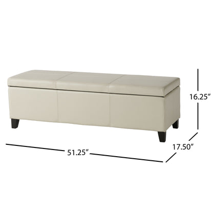 Banc de rangement Lucinda en similicuir de Christopher Knight Home - 51,25 cm L x 17,50 cm l x 16,25 cm H