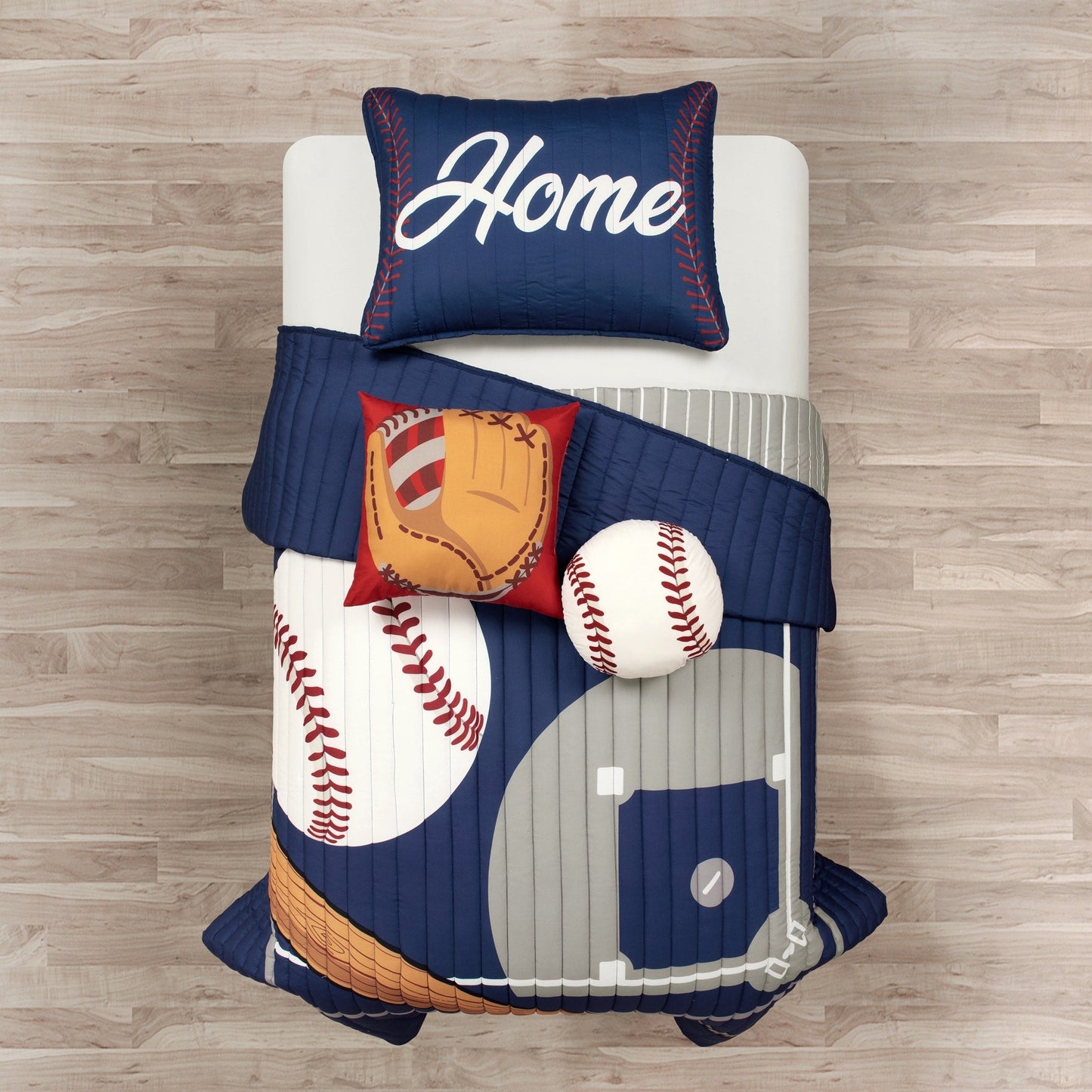 Couette réversible surdimensionnée pour enfants Lush Decor sur le thème du baseball
