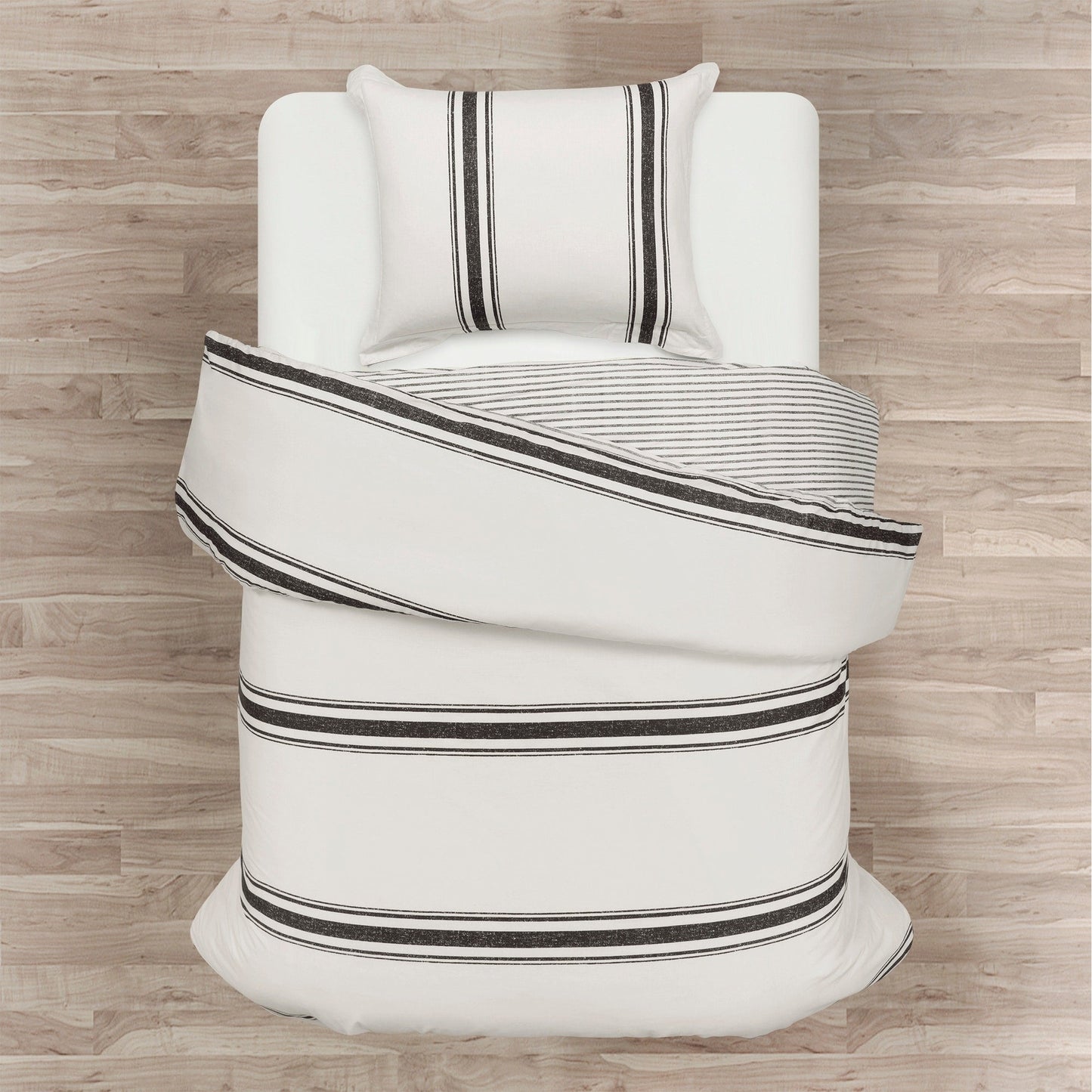 Ensemble de housse de couette 3 pièces à rayures style ferme Lush Decor