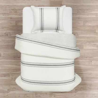 Ensemble de housse de couette 3 pièces à rayures style ferme Lush Decor