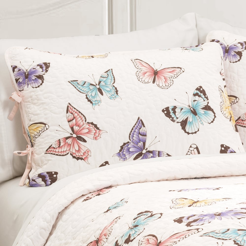 Ensemble de courtepointe 3 pièces Lush Decor Flutter Butterfly
