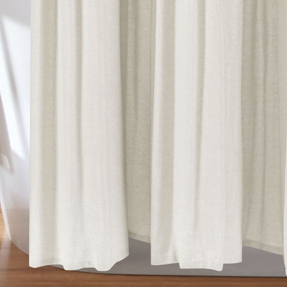 Rideau de douche à boutons en lin bicolore Lush Decor