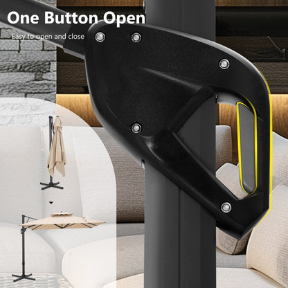 Parasol déporté hydraulique automatique MAISON ARTS de 3,66 m (12 pi) avec mât en aluminium et rotation à 360°