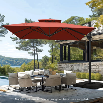 Parasol déporté hydraulique automatique MAISON ARTS de 3,66 m (12 pi) avec mât en aluminium et rotation à 360°