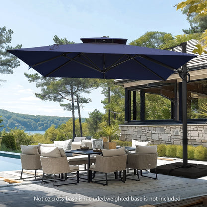 Parasol déporté hydraulique automatique MAISON ARTS de 3,66 m (12 pi) avec mât en aluminium et rotation à 360°